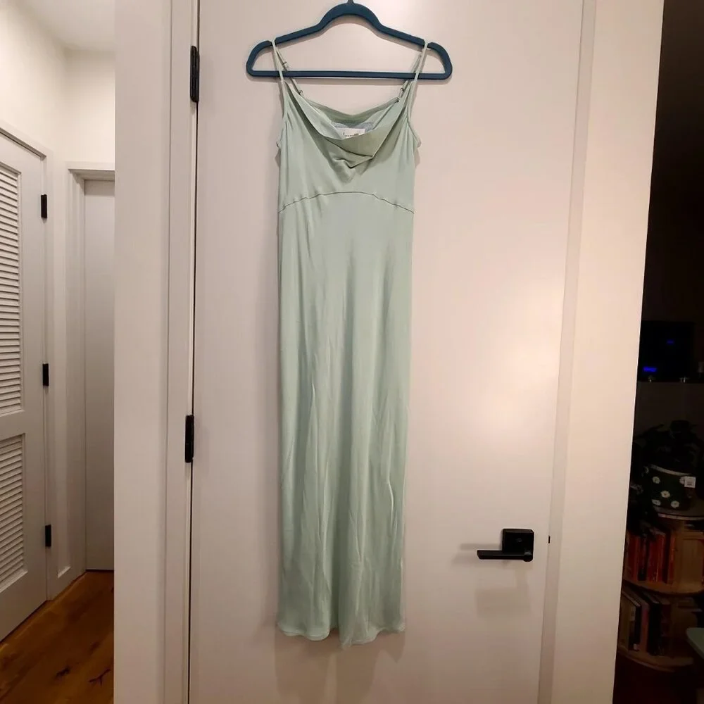 Anthropologie Elyse Luxe Bias Cut Slip Dress Mint Green Silky Midi ✨ 💃🏻 Medium - Picture 5 of 6